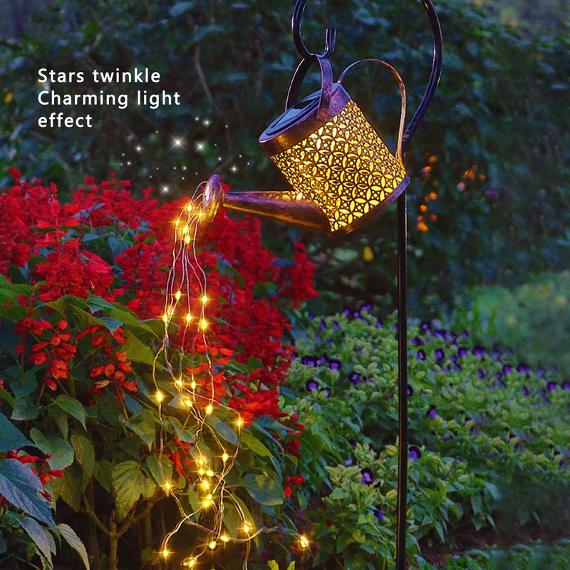 Solar Watering Can Lights Automatic Unique Rust Proof Convenient Retro