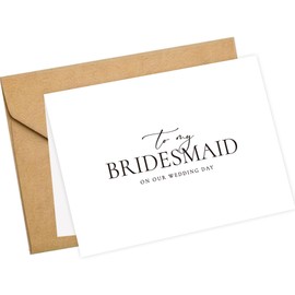 LADY&HOME To My Bridesmaid On My Wedding Day Card,Bridesmaid Thank You Card Wedding Day Bridesmaid Proposal (Black Foil,Bridesmaid)