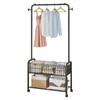 MYUPDALIN Clothes Rack with Shelves, Clothing Rack with Wheels, Multifunctional