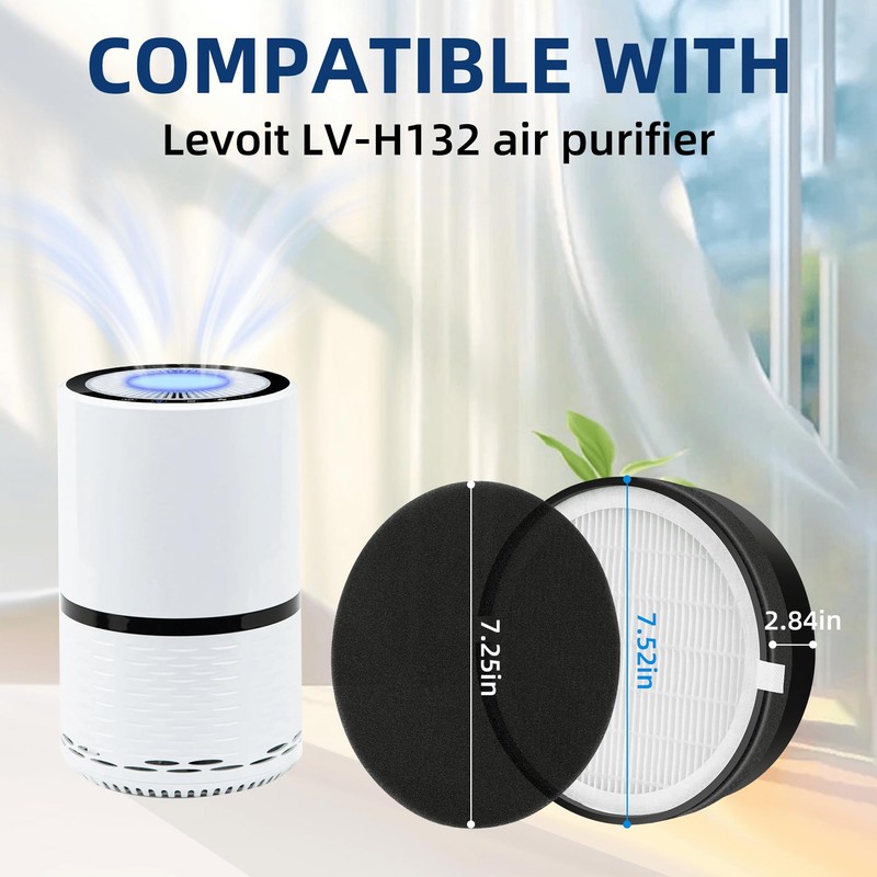 APPLIANCEMATES LV H132 Replacement Filter for LEVOIT LV-H132 Air Purifier,