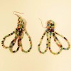 "Handmade" 2 1/2" Bold Multicolor Simple Style Handmade Dangle Hoop