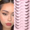 Parriparri Half Eyelashes Natural False Eyelashes 10 Pairs Cat Eye
