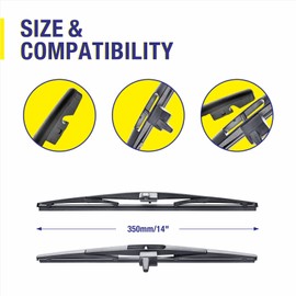 5 PLUS® 14" Rear Wiper Blade Replacement for Honda Pilot 2015-2009 BACK Windshield Wiper Blade (14-F)