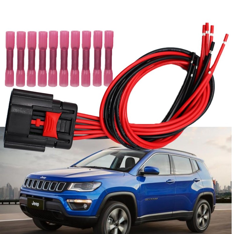 LIZAPUS Headlights Pigtail Connector Compatible with Jeep Compass 2017-2021 55112706AF