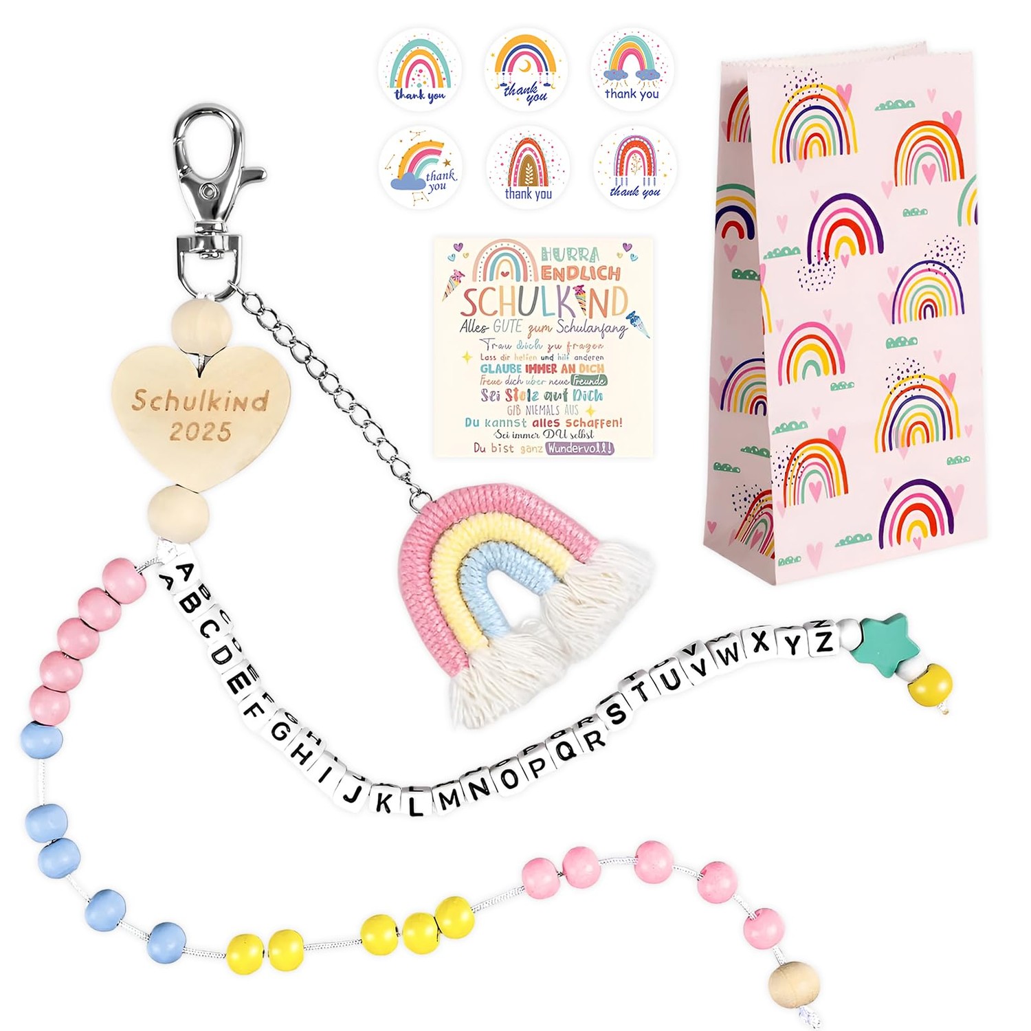 Matreeglam Einschulung Geschenk Mädchen Rechenkette Schultüte Füllung