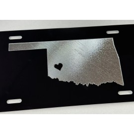 Diamond Etched Products Oklahoma OK State Car Tag Diamond Etched Engraved Aluminum License Plate Gift