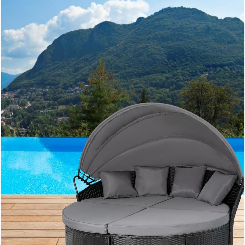 FSJITF Outdoor Round 66" Daybed Replacement 4 in 1 Cushion