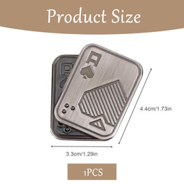 Metal Poker Push Card,Metal Fidget Toys,Fidget Slider,Slider Toys,Zinc Alloy Material,Portable Design,Relieves Anxiety And Stress,Suitable For Birthday Gifts, (Silver A)