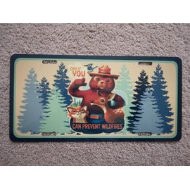 LIMITED SUPPLY! Classic Smokey Bear License Plate! 6"x12" All Weather Metal Made In USA!