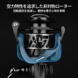 KASTKING Spinning Reel, Zephyr 1000, 2000, 3000, 4000, 7+1BB, Lightweight, 5.2:1 Gear Ratio, Carbon Drag, Maximum Drag Force, 22.0 lbs (10 kg), Stainless Shaft, CNC Machined Aluminum Spool, Compatible with PE Lines, Fresh Water, Saltwater, General Purpos