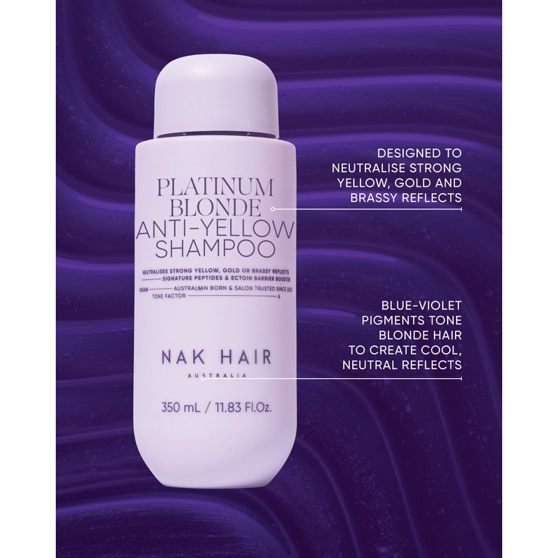 NAK Hair Platinum Blonde Anti-Yellow Shampoo 350ml