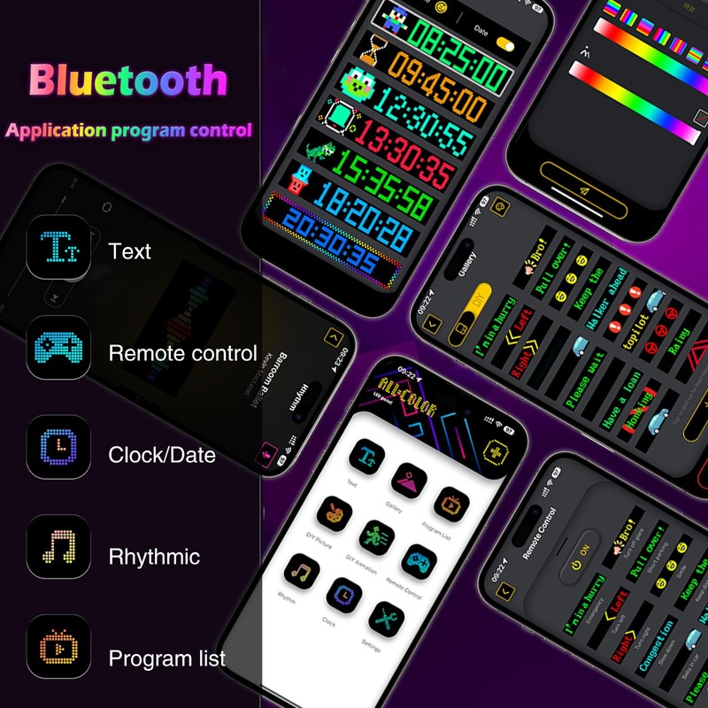 Gemsaya Car LED Sign,59.5 x 12 cm Flexible LED Matrix