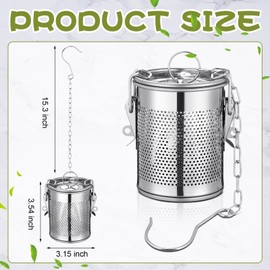 Teenyyou 3 Pcs Large Tea Infuser for Loose Leaf Tea, 304 Stainless Steel Tea Strainers for Loose Tea and Spice Ball, Extra Fine Mesh Tea Strainer with Chain Hook and Lid for Herb, Iced Tea, Black Tea