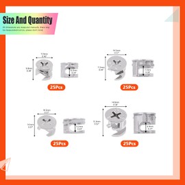 Tanstic 100Pcs 4 Sizes Furniture Connecting Cam Lock Fittings, Fastener Cabinet Connectors Hardware Bolts Furniture Connecting Lock Nut for Cabinet Drawer Chair