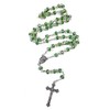 Rosario – Cuentas de cristal de oración católica y crucifijo,