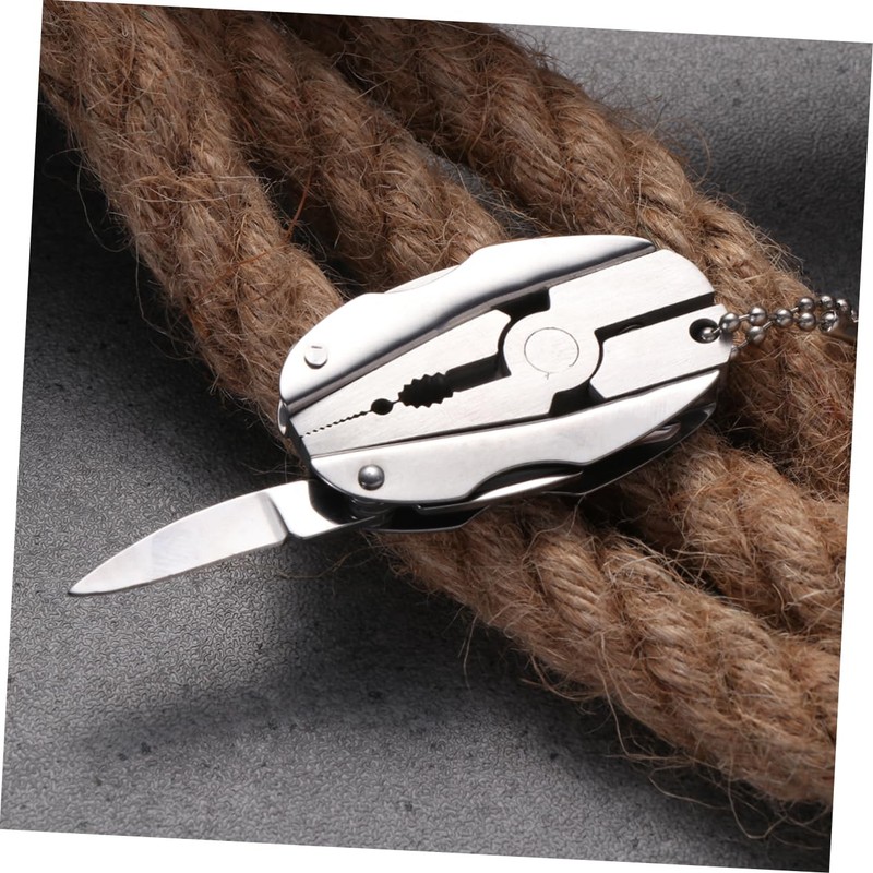 KONTONTY Sturdy Stainless Steel Mini Pliers for Cutting Multi-use Folding