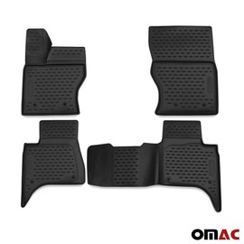 OMAC Complete Set Custom Fit All-Weather 3D Molded Black Rubber Floor Mat for Range Rover Sport 2013-2018