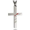 Patriotic Thin Red Line Stainless Steel Flag Cross Necklace for