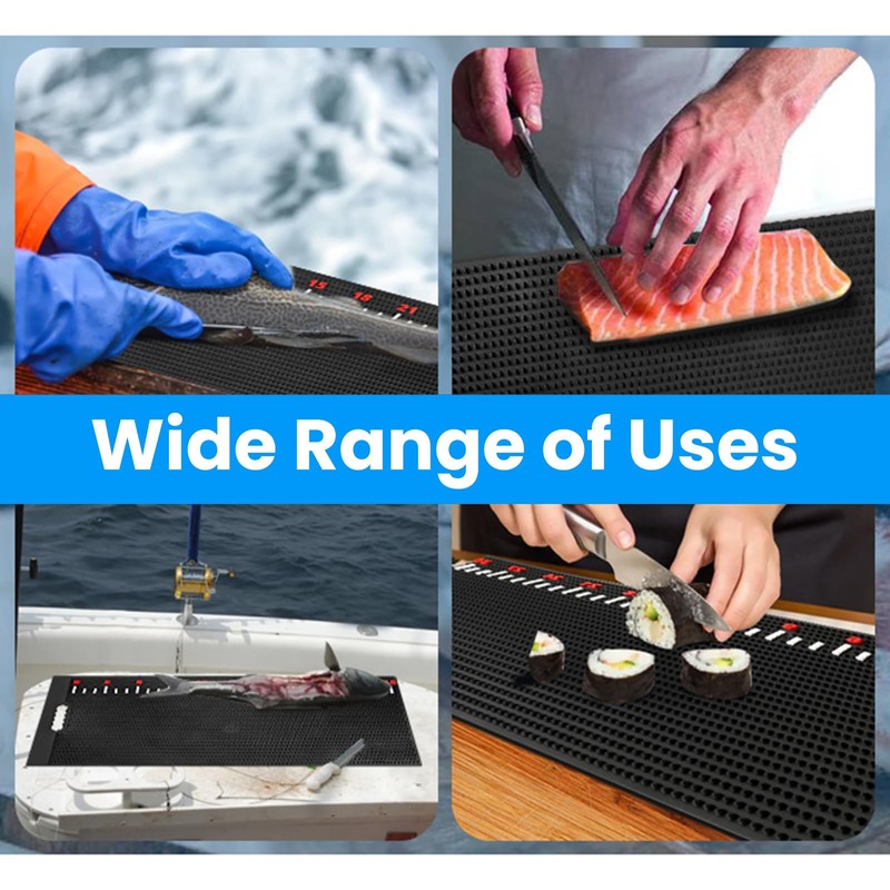Fish Fillet Mat, 32"x16" Extra Large Nonslip Fish Cleaning Board