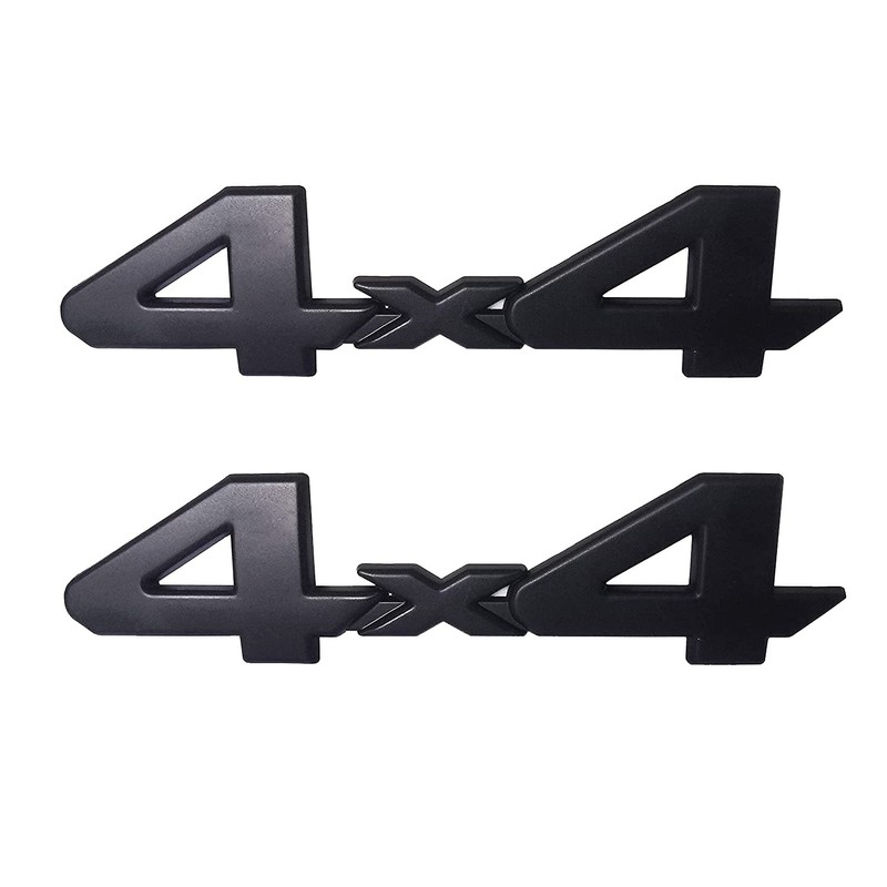 2Pcs 4x4 Emblems Badge 3D Metal Chrome Logo Side Trunk