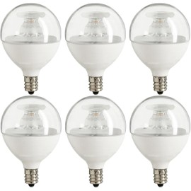 Diodesy- Pack of 6 G16.5 LED Light Bulb 5W (40W Equivalent) Type G Globe Shape E12 Candelabra Base Dimmable 350 Lumens 3000K Soft White 120V for Chandelier Ceiling Fan Vanity Mirror Bathroom