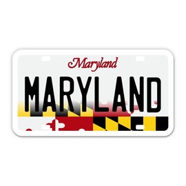 Squiddy Maryland State License Plate Style - Vinyl Sticker Decal for Phone, Laptop, Water Bottle (3.5" Wide)