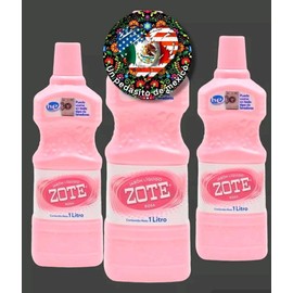 Zote 3x ZOTE Rosa Liquido 1 Lt each Large Bottles Jabon  ZOTE Liquid Laundry Soap