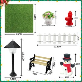 Miniature Garden Accessories, 8 Pieces Miniature Garden Tools, Dollhouse Garden Set, Garden Tools Micro Landscape Mini, Suitable for Decorating a Mini Garden, Christmas Gnome Accessories