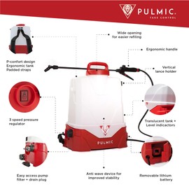 Electric Backpack Sprayer 4 Gallon Battery Powered Sprayer for Lawn, Garden & Farm – Adjustable Pressure, High-Performance Sprayer Pump, Lithium Battery, Multi-Nozzle Kit Included, 7-Hour Autonomy.