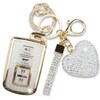 Simocky Key Fob Cover with Heart Keychain, Girly Car Key