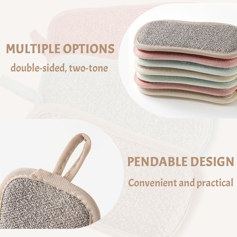 Set of 6 Washing Up Sponge, Scourer, Kitchen Sponge, Washable