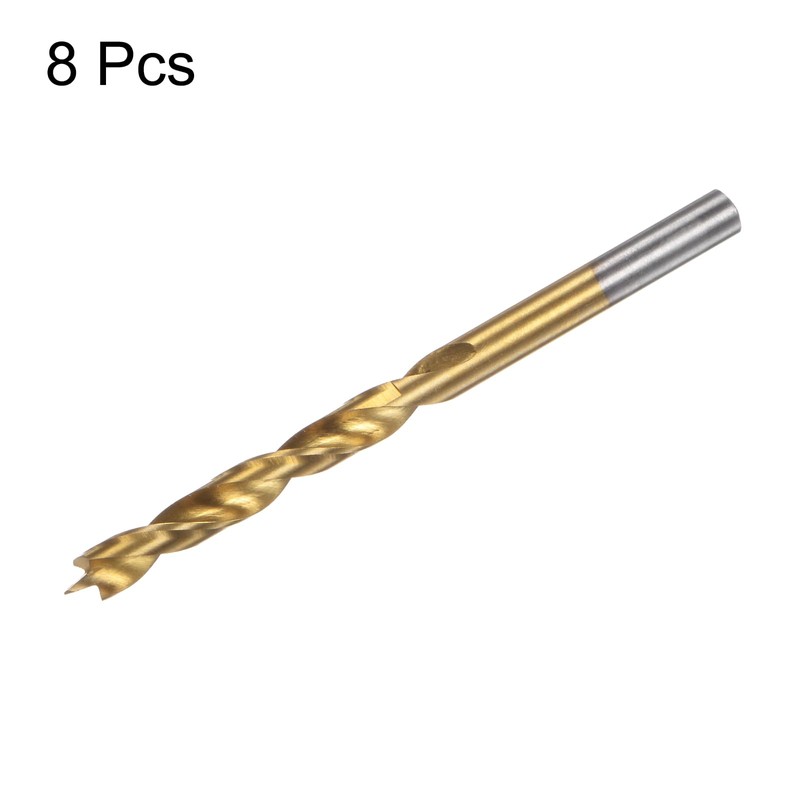 HARFINGTON 8pcs Brad Point Drill Bits 6mm(15/64") Dia HSS4241 Straight