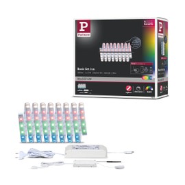 Paulmann 78884 LED Stripe MaxLED 500 Basic Set Smart Home Zigbee IP44 3 m incl. 1 x 23 W Dimmable RGBW Colour Control Silver Plastic Light Strips 3000 K