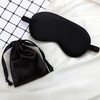 Silk Blackout Insomnia Sleep Eye Mask Blindfold Pouch Set RD-10429 Gray 2ea