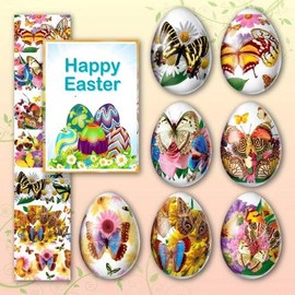 Lot of 2 * 7 Easter Egg Decoration Thermo Heat Shrink Sleeve Wraps Pysanka for 14 Easter Eggs