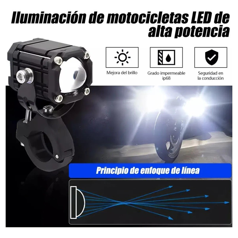 2pcs Faros De Lupa Luz Led Spot Luz Para Moto