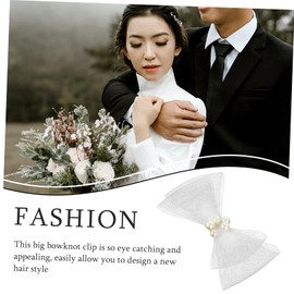 Healvian Bridal Bow Hair Clip Handmade Tulle Accessory for Women and Girls for Weddings Parties and Everyday Wear Suitable for Hair Types