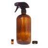 Large Amber Glass Spray Bottle with Storage Cap, Mist &