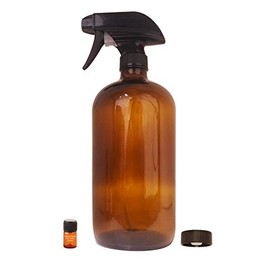 Large Amber Glass Spray Bottle with Storage Cap, Mist & Stream Sprayer & Perfume Studio Fragrance Sample; Ideal for Essential Oils, Cleaning Products, and other Sprayable Liquids; (32oz Sprayer)
