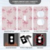 KJIZMO Duplex Outlets Wall Plate Cover, Unbreakable Pink Bows (1)