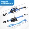 HandT USA Based Retractable Ratchet Straps (2PK) 1in x 6ft