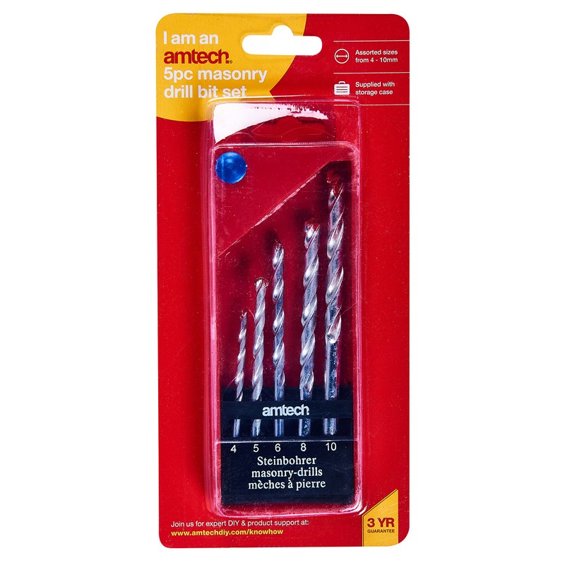 Amtech F1700 5 Piece Masonry Drill bit Set