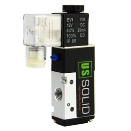 U.S. Solid 1/4inches NPT 3 Way 2 Position Pneumatic Electric Solenoid Valve DC 12 V