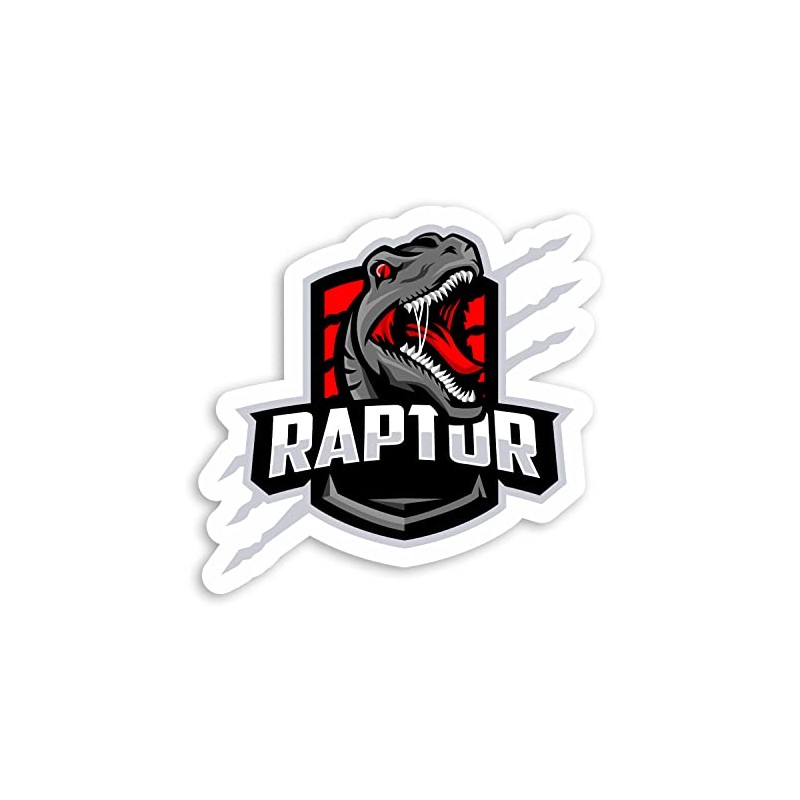 2 x 10cm Velociraptor Raptor Dinosaur Vinyl Stickers - Dino