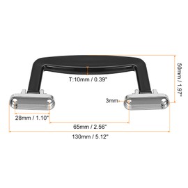 QUARKZMAN Pack of 3 Luggage Handles 130 mm / 5.12 Inch Plastic Pull Handle Travel Suitcase Housing Replacement Handles with Screws for Casing Travel Suitcase Tool Box Black