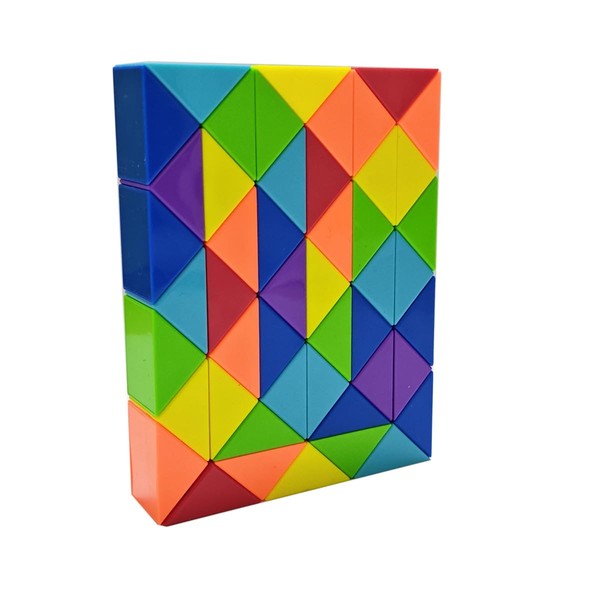 Creative Bright Rainbow Colour Scheme Magic Snake Cube Ruler Puzzle
