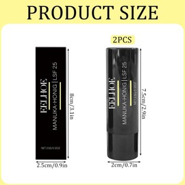 SHOWHEEL 2 St1ck Propolis Lippenbalsam, mit Bienenwachs und Vitamin E, Zitronenextrakt, Honig Lippenbalsam, Nicht Klebend, Hydrating Lip Balm, Lippenpflege f1r Sehr Trockene Lippen