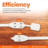 [UL Listed] 12 Feet White Extension Cord, 3 Outlet, 2