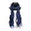 osseoca Wavy Long Black White Synthetic Hair Lifelike Daily Sweet