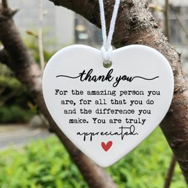 Thank You Keepsake, Thank You Gift, Appreciation Gift, Coworker Gift, Work Gift, Office Gift, Ceramic Heart Keepsake, Thank You Present, Thank You Ornament, Retirement Gift